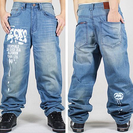 소년과 남자 S1694를블루 데님 청바지 힙합 헐렁한 바지 캐주얼 힙합 광고 스케이트 보드 댄스 바지에게 큰 크기의 랩 바지 남성/Mens blue denim jeans hip hop baggy pants casual hip-hop ad skateboard da